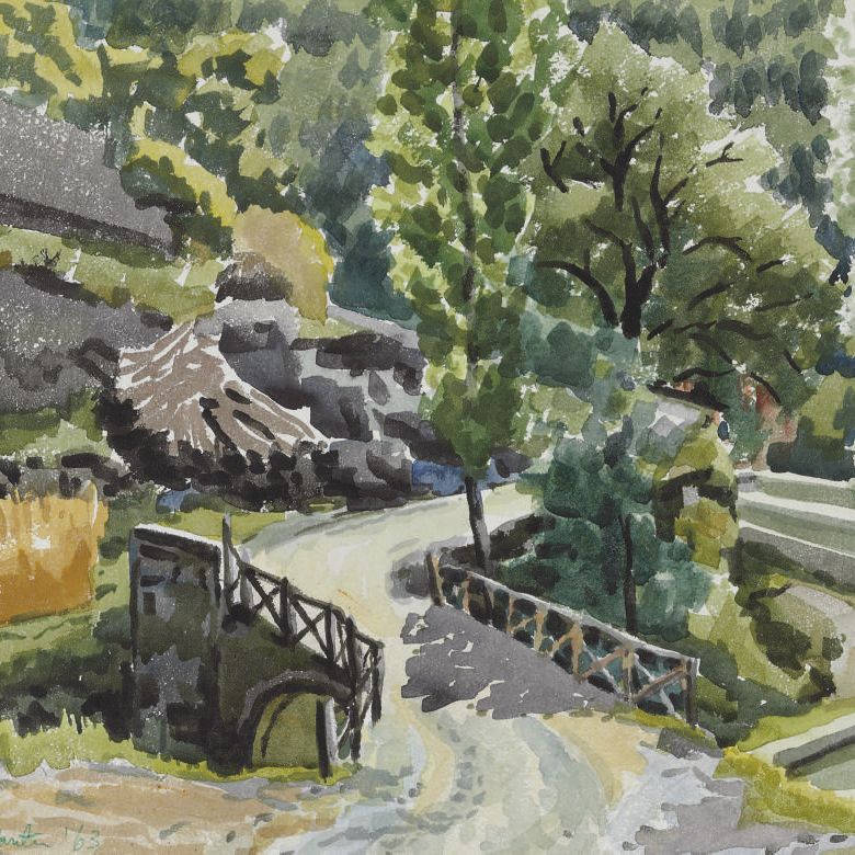Fairfield Porter — Пейзаж с мостом