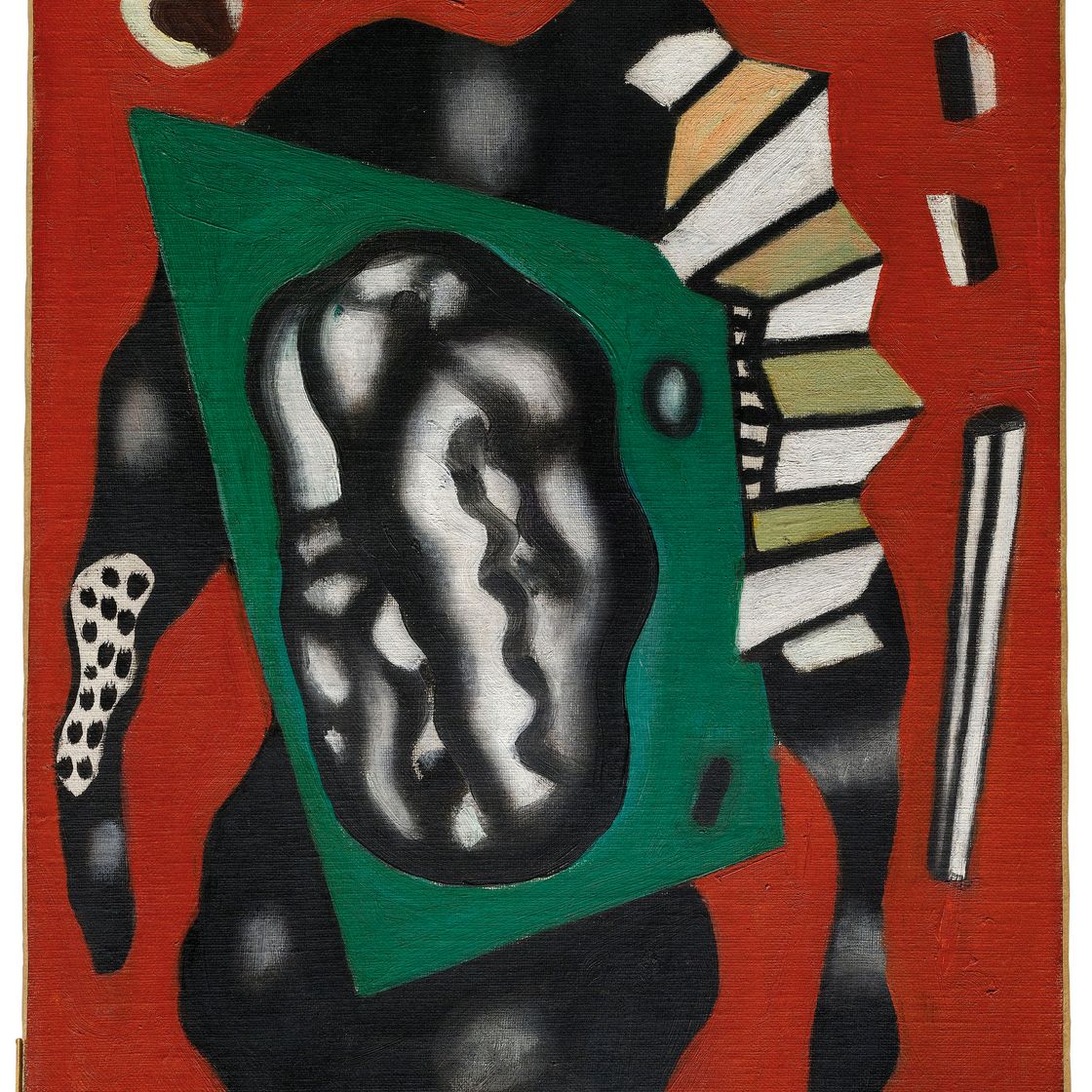 Fernand Léger — Композиция для румян sur fond rouge