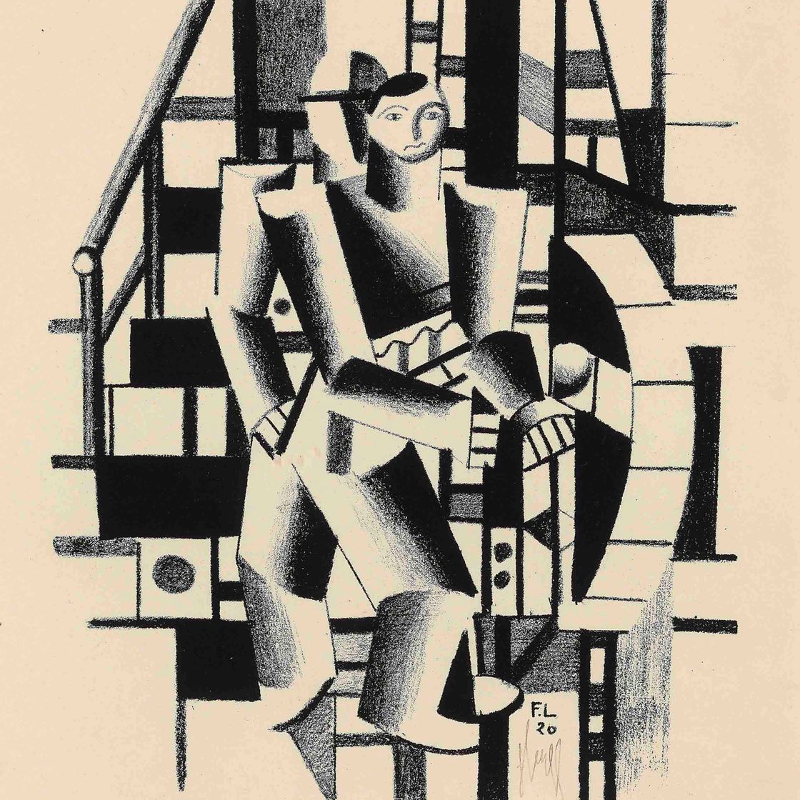 Fernand Léger — Композиция "Двое персонажей" из "Die Schaffenden", № 4 (Сапфир 2)