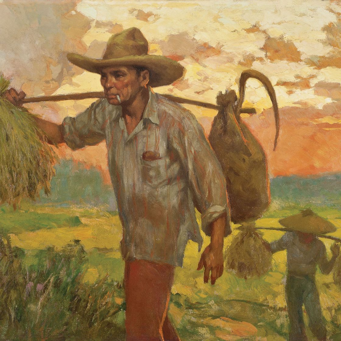 Fernando Amorsolo — Сбор урожая на закате