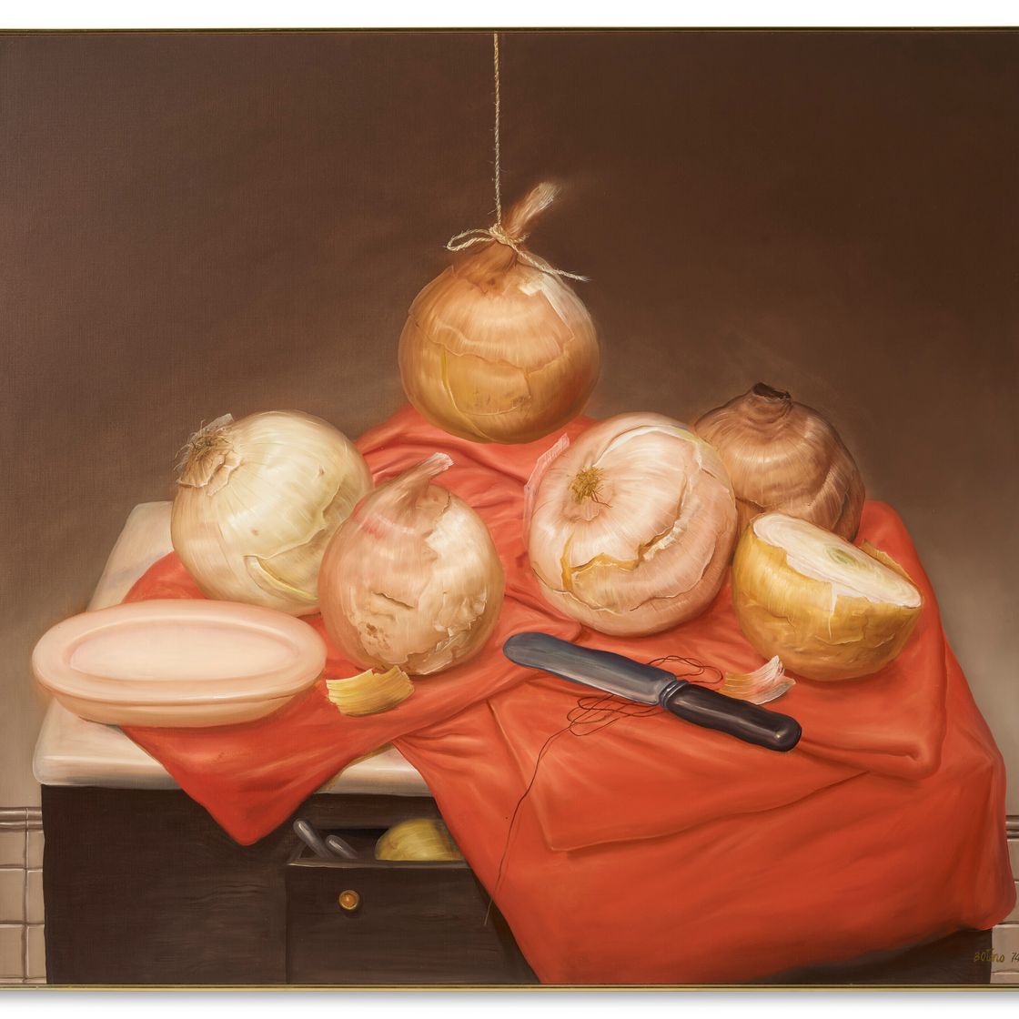 Fernando Botero — Натюрморт с луком, изображение 2