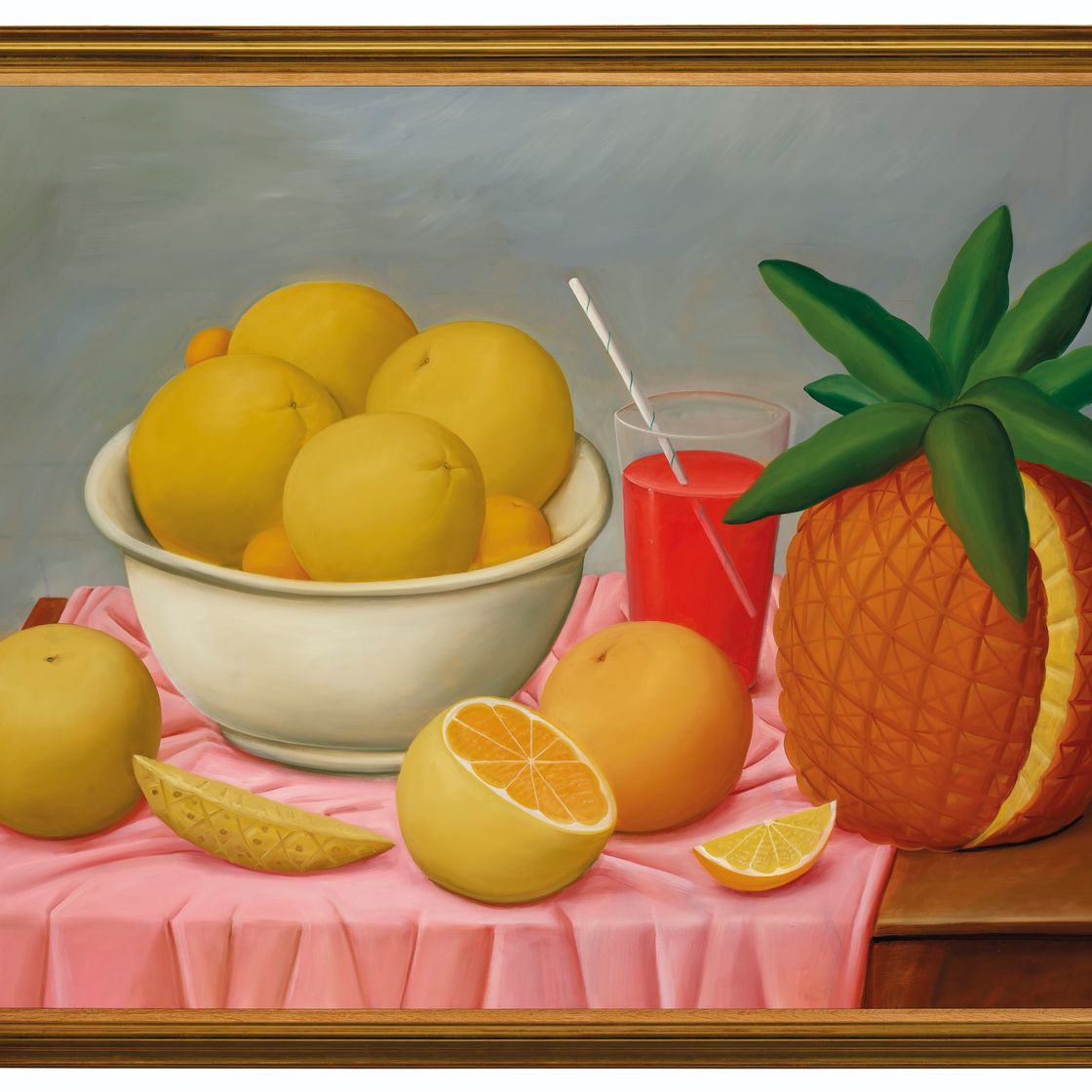 Fernando Botero — Натюрморт с ананасом, изображение 2