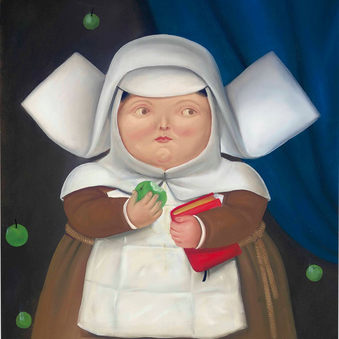 Fernando Botero — Монахиня ест яблоко
