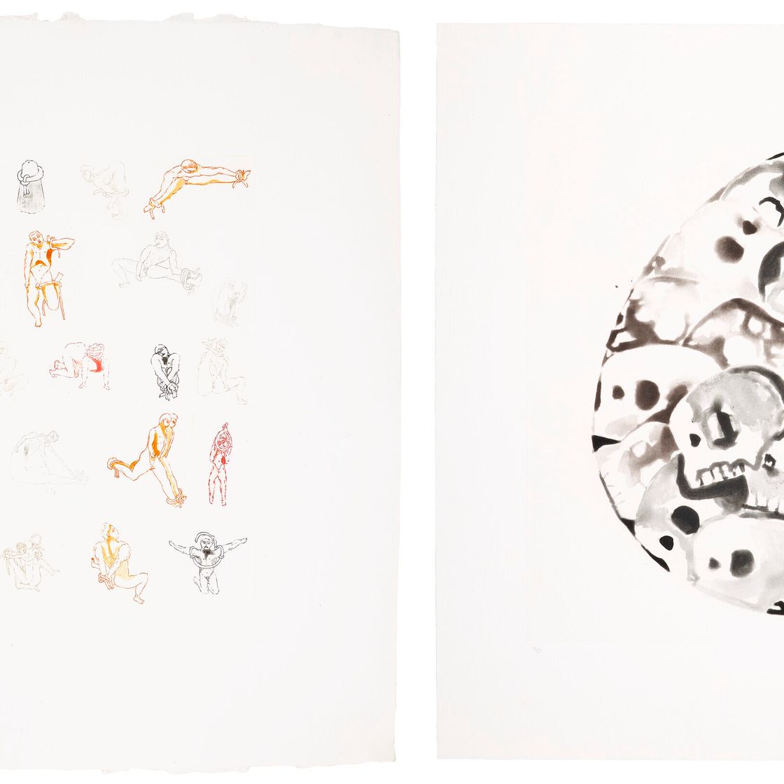 Francesco Clemente — Две гравюры художника, изображение 1