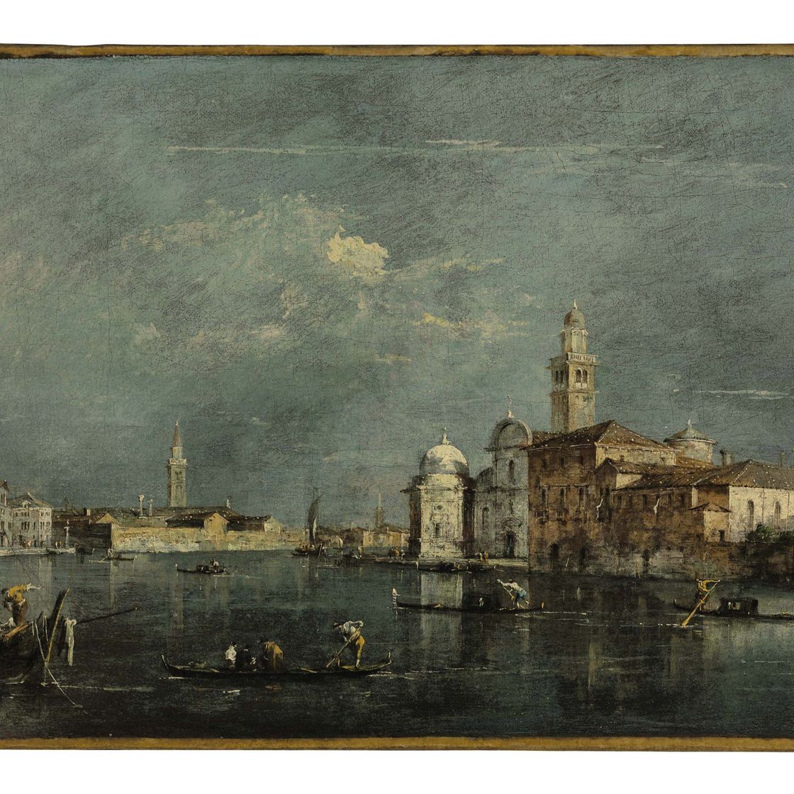 Francesco Guardi — Венецианская лагуна с островами Сан-Микеле и Мурано за ней