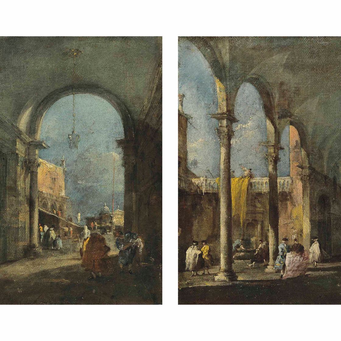 Francesco Guardi — Вид через портик на Дворец дожей и портик во внутреннем дворе