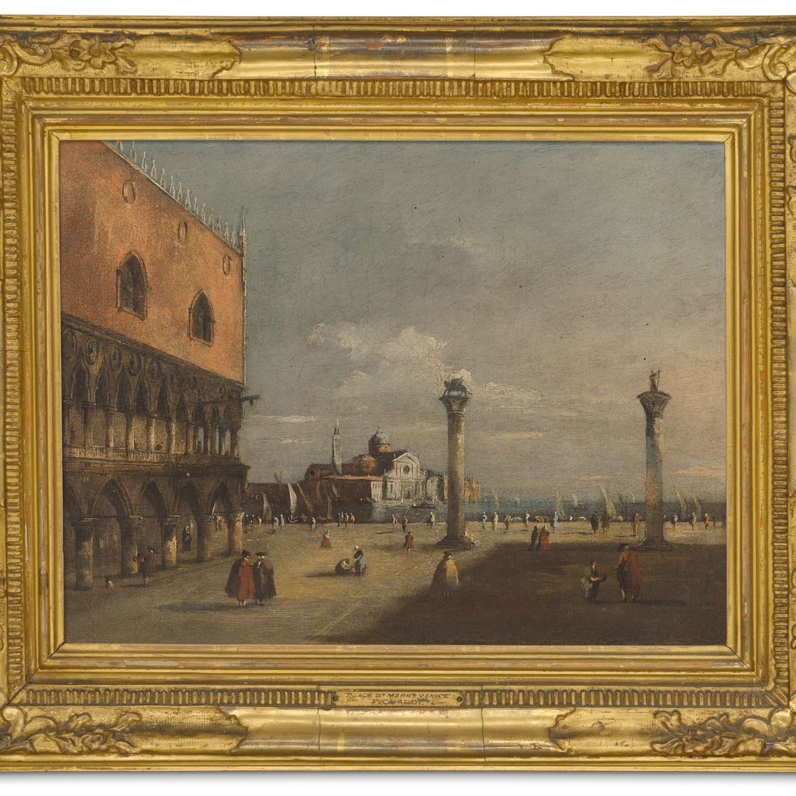 Francesco Guardi — Пьяцетта, за которой находится дворец дожей и церковь Сан-Джорджо Маджоре
