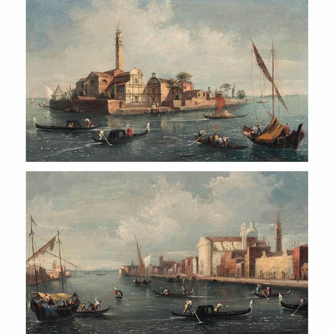Francesco Guardi — Каприччио Сан-Джорджо Маджоре, Венеция; и вид на Санта-Мария-дель-Росарио (и-Джезуати) на канале Джудекка, Венеция