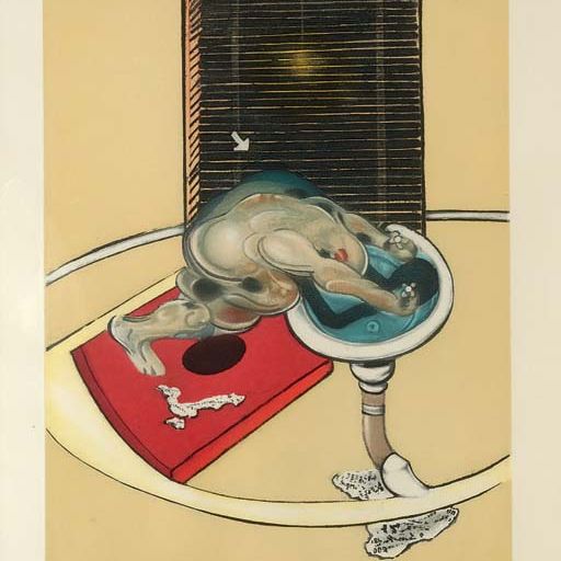 Francis Bacon — Фигура у раковины, из "Реквиема по завершению времен"