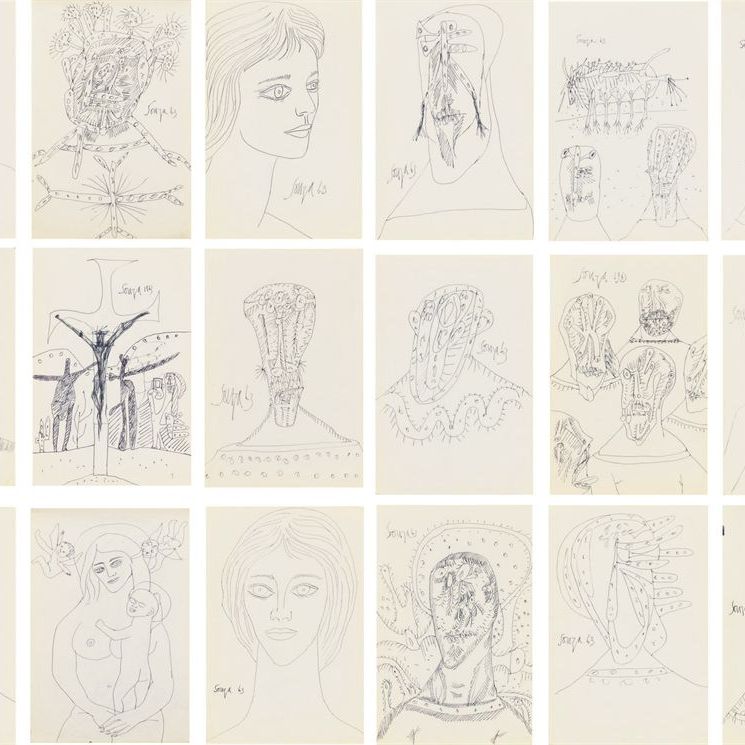 Francis Newton Souza — Альбом для рисования, 1963 (41 рисунок)