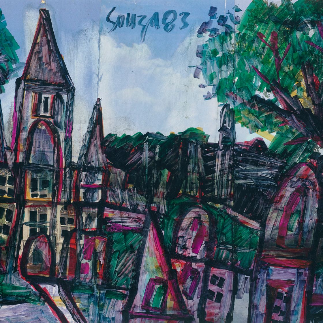 Francis Newton Souza — Без названия (Пейзаж с церковью)