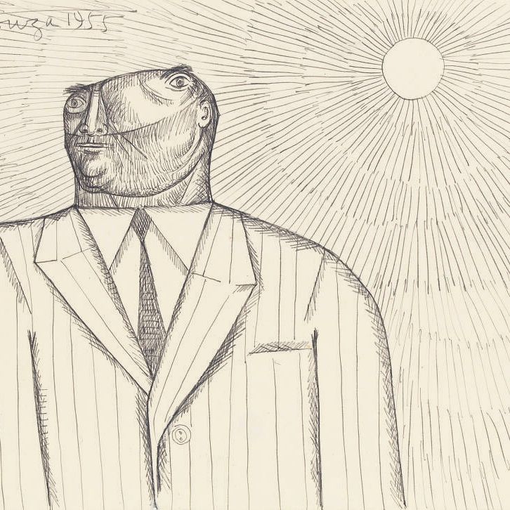 Francis Newton Souza — Без названия (Портрет мужчины в костюме и галстуке)