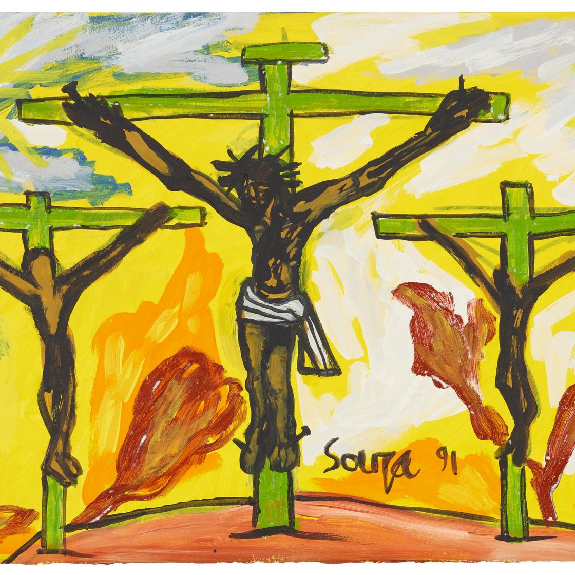 Francis Newton Souza — Распятие (с Солнцем)