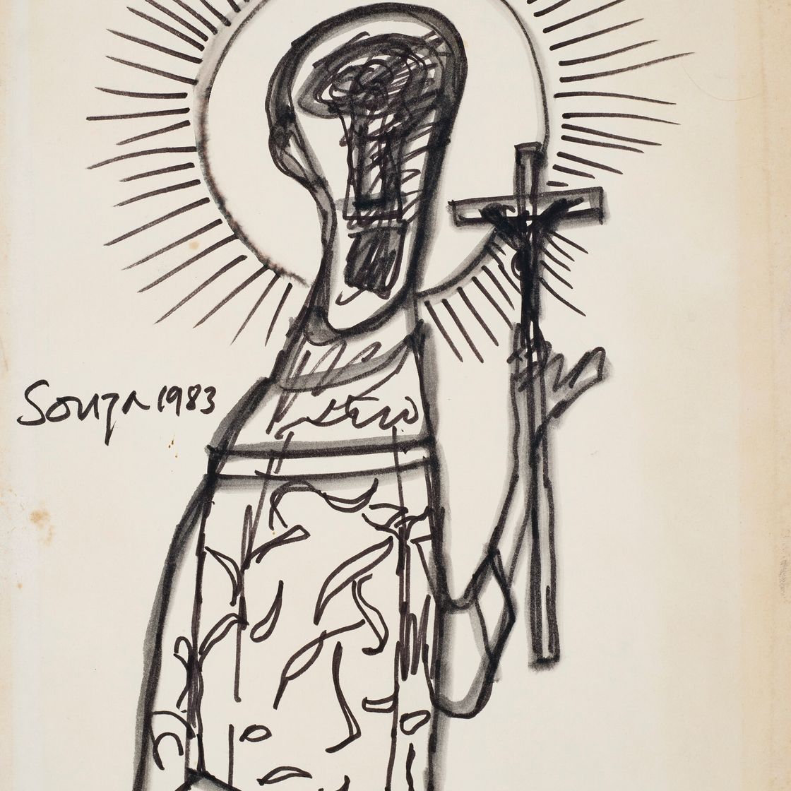 Francis Newton Souza — Без названия (Святой); Без названия (Глава), изображение 2