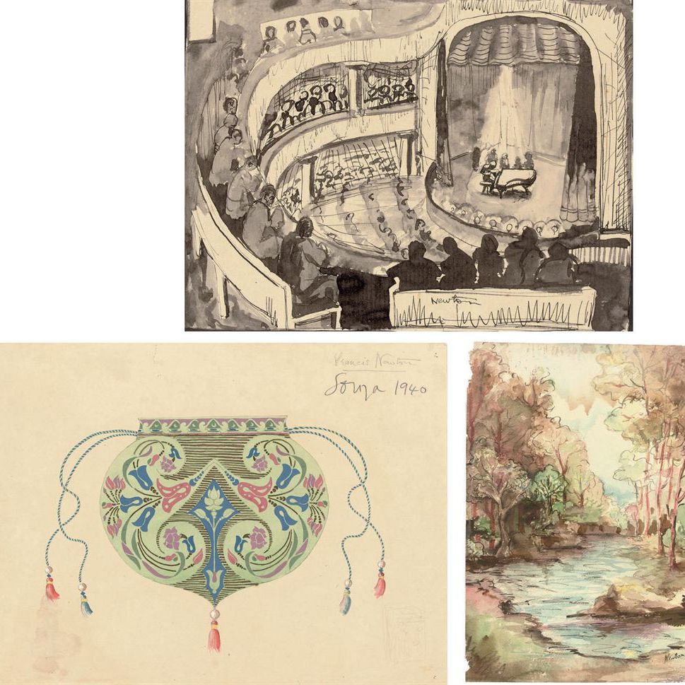 Francis Newton Souza — Без названия (Концертный зал) Без названия (Абажур) Без названия (Пейзаж с деревьями)
