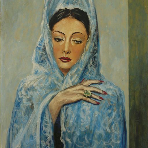 Francis Picabia — Голубая женщина в стиле мантильи