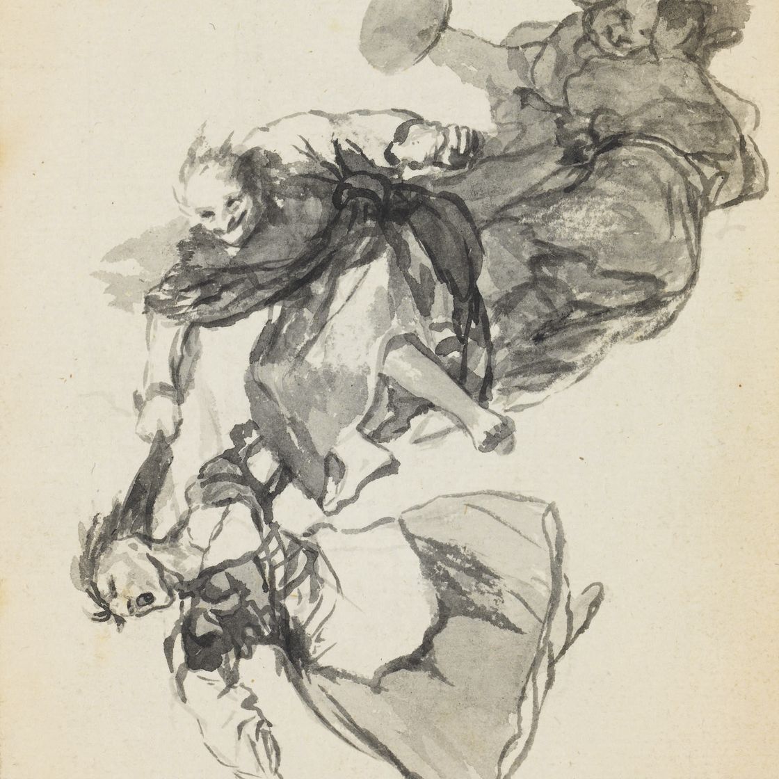 Francisco Goya — Bajan riñendo (Они падают, ссорясь) или Vision de bajar riñendo (Видение: они падают, ссорясь)