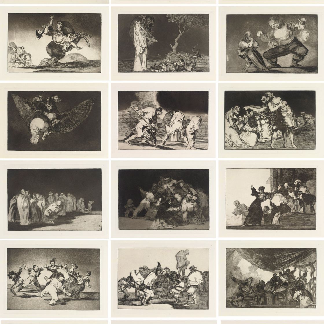 Francisco Goya — "Лос-Провербиос" (Дельтейл 202-219; Харрис 248-265)