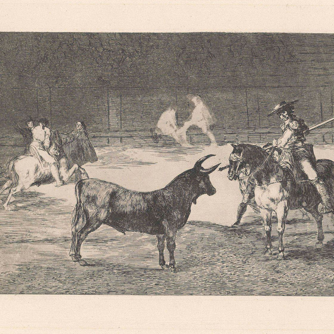 Francisco Goya — Пять тарелок от: La Tauromaquia (Д. 232, 240, 241, 245, 250; Х. 212, 220, 221, 225, 230), изображение 1