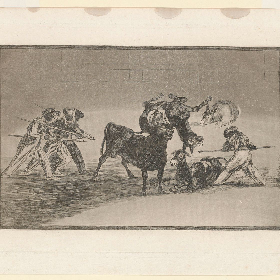 Francisco Goya — Пять тарелок от: La Tauromaquia (Д. 232, 240, 241, 245, 250; Х. 212, 220, 221, 225, 230), изображение 2
