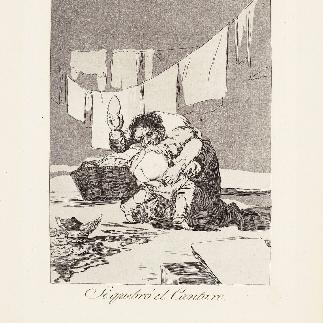 Francisco Goya — Да, он разбил банк (Si quebró el Cantaro), Тарелка 25 от: Los Caprichos