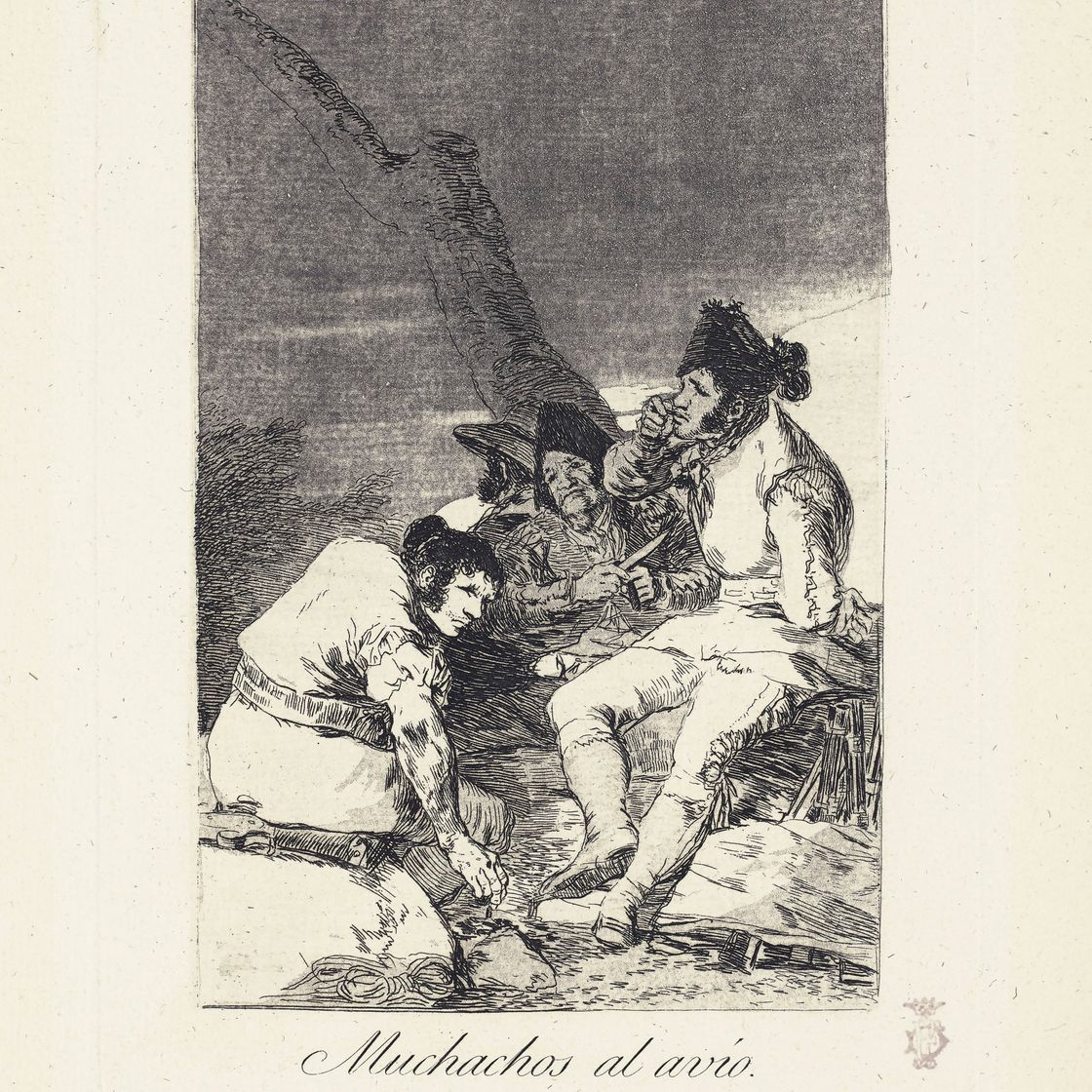 Francisco Goya — Парни готовят (Мучачос аль ави о), Тарелка 11 от: Los Caprichos
