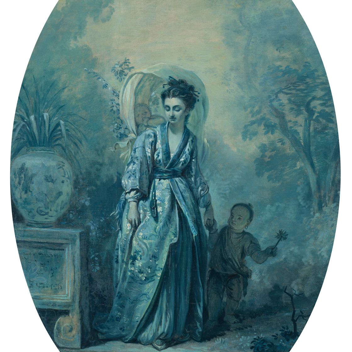 François Boucher — Набор из трех фантазийных монохромных шинуазри, изображение 5