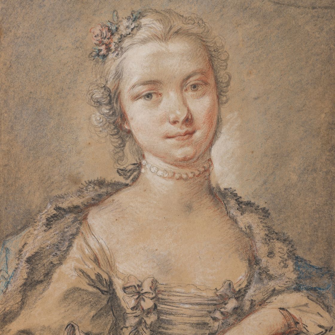 François Boucher — Портрет молодой женщины, во весь рост, по традиции идентифицируемой как Жюстин Фавар, изображение 1