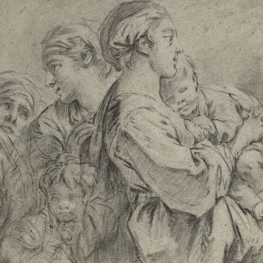 François Boucher — Группа из семи фигур, очевидно, остановившаяся в своем путешествии