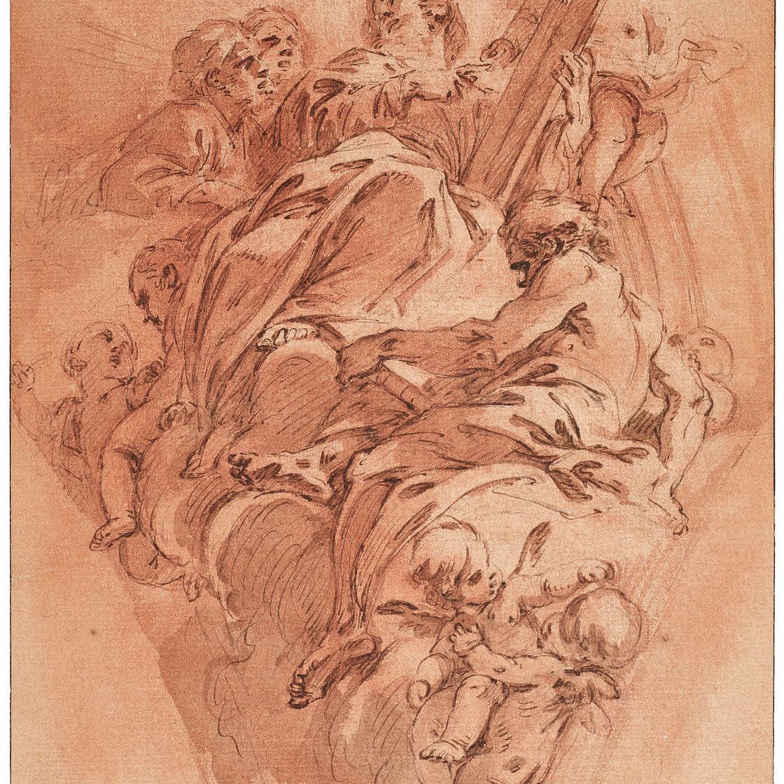 François Boucher — Моисей, окруженный ангелами, путти и пророками, после Бачиччо: подвесной, изображение 1