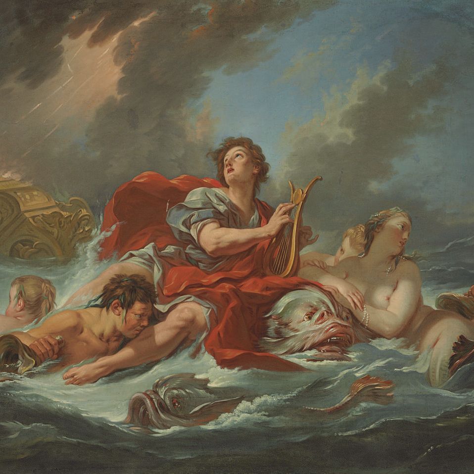 François Boucher — Арион, которого нес дельфин