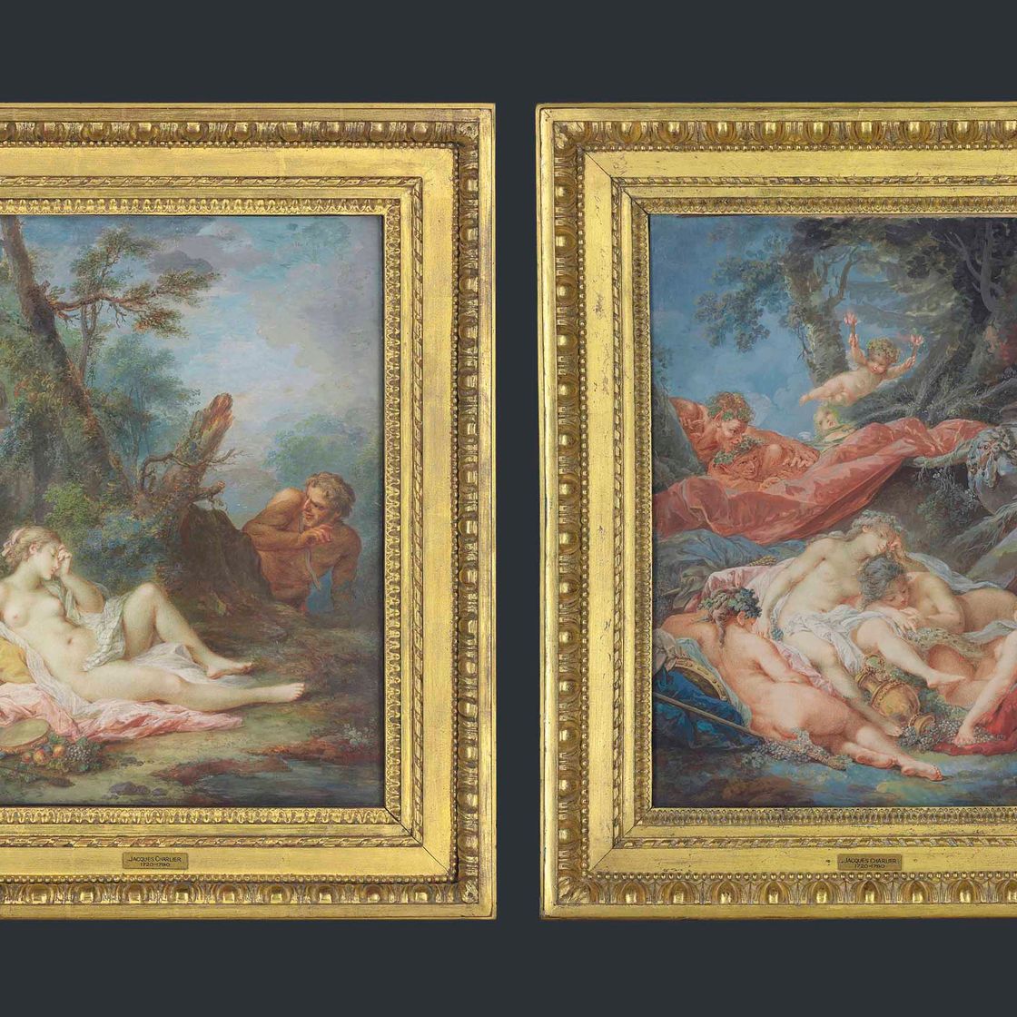 François Boucher — Венера, застигнутая врасплох сатиром, и возлежащие нимфы, застигнутые врасплох двумя сатирами