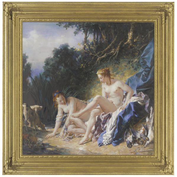 François Boucher — Купающаяся Диана, Ринальдо и Армида