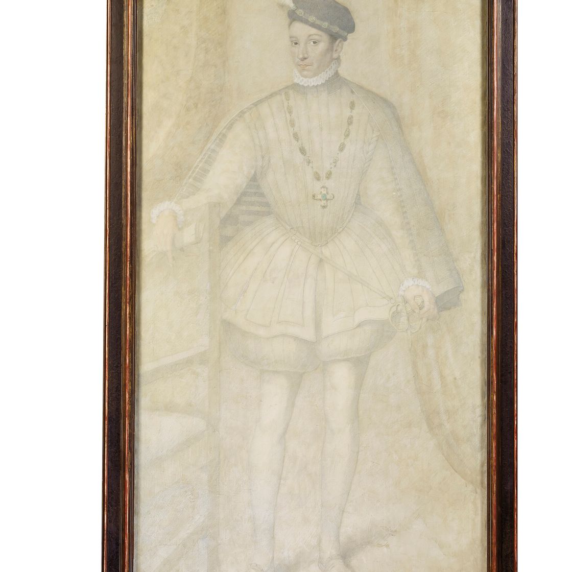 François Clouet — Портрет в пестром платье Карла IX (1550-1574) кисти Франсуа Клуэ