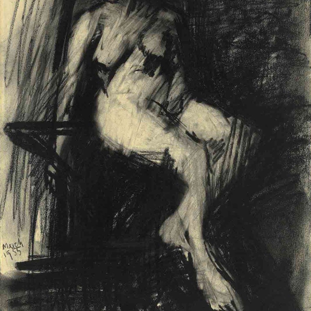Frank Auerbach — Изучение сидящей обнаженной натуры