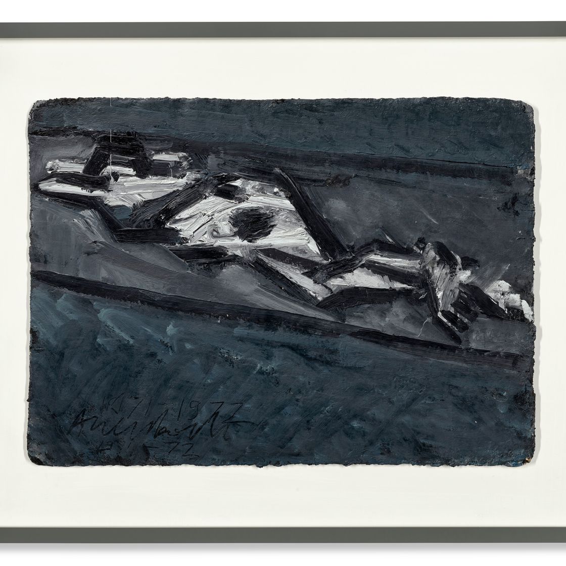 Frank Auerbach — Лежащая фигура, изображение 2