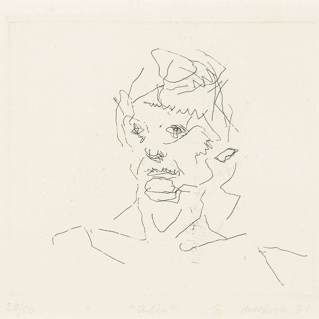 Frank Auerbach — Джулия, автор: "Шесть гравюр с изображением голов" (Мальборо, 14)