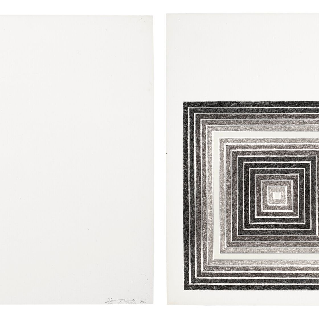 Frank Stella — Разноцветные квадраты I : два отпечатка, изображение 1