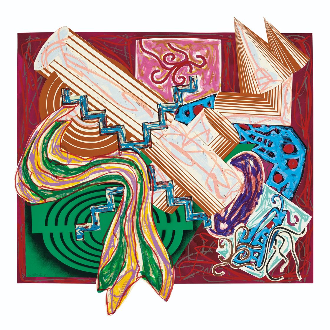 Frank Stella — Затем появилась палка и ударила собаку, как на иллюстрациях к фильму Эль Лисицкого "Гадя".