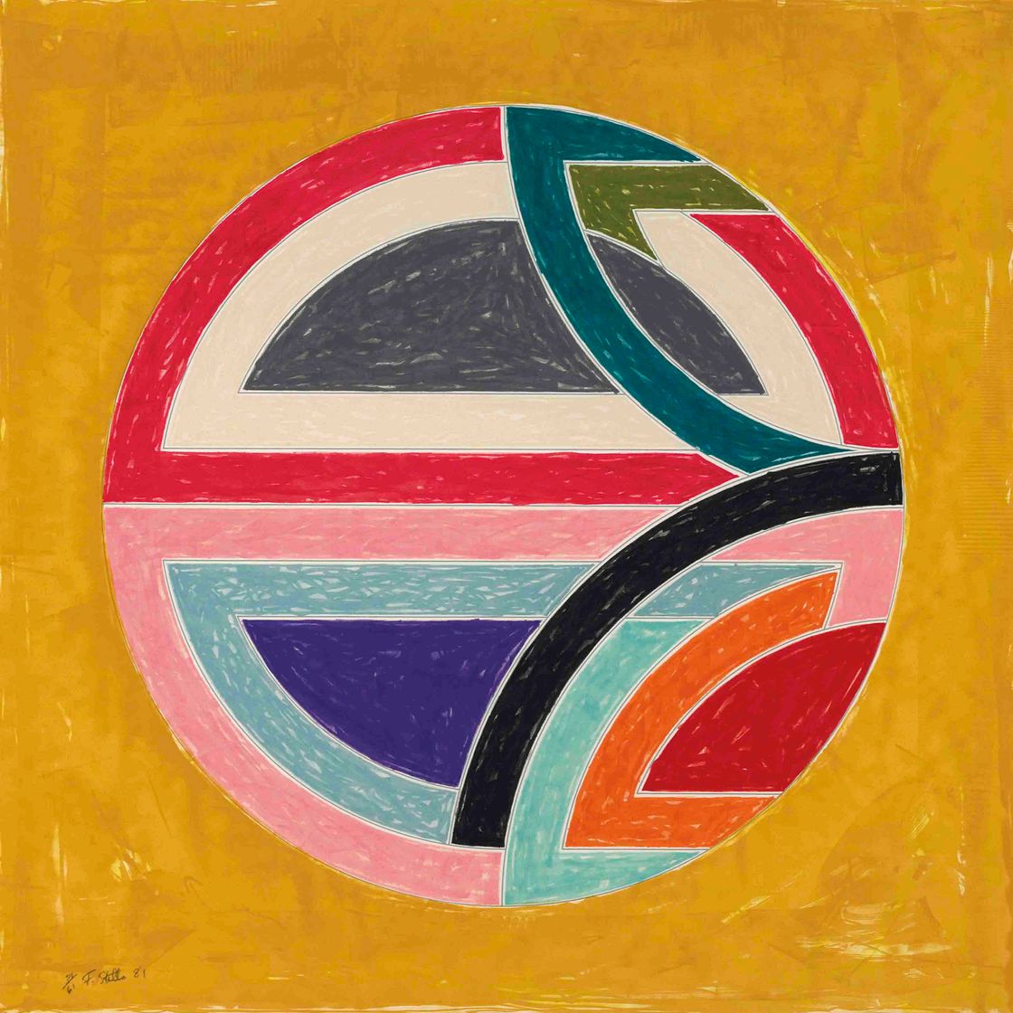 Frank Stella — Вариация Синджерли в квадрате с цветным грунтом Ia, из Вариации Синджерли в квадрате с цветным грунтом (A. 130)