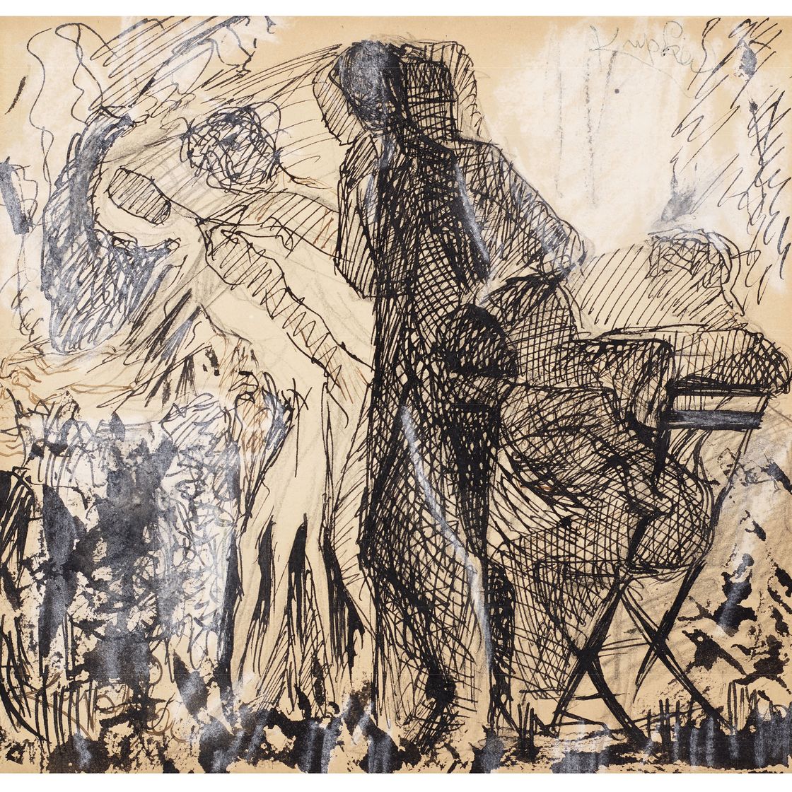 František Kupka — Этюд для "Женского аромата цветов" (прямая и оборотная сторона)