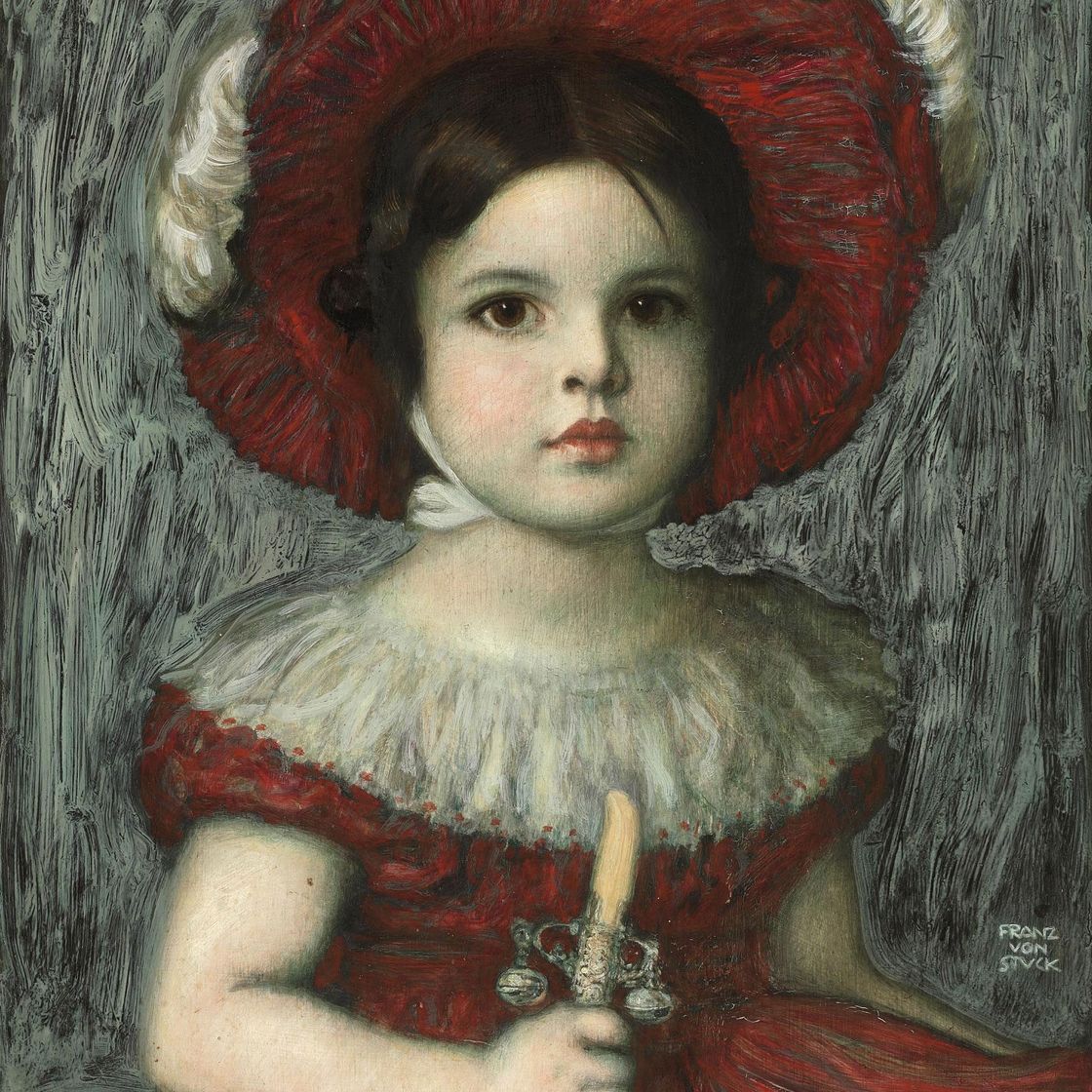 Franz von Stuck — Дочь художника Мэри в красной шляпке