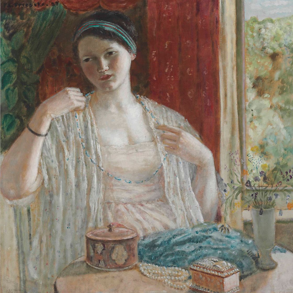 Frederick Carl Frieseke — Девушка с ожерельем