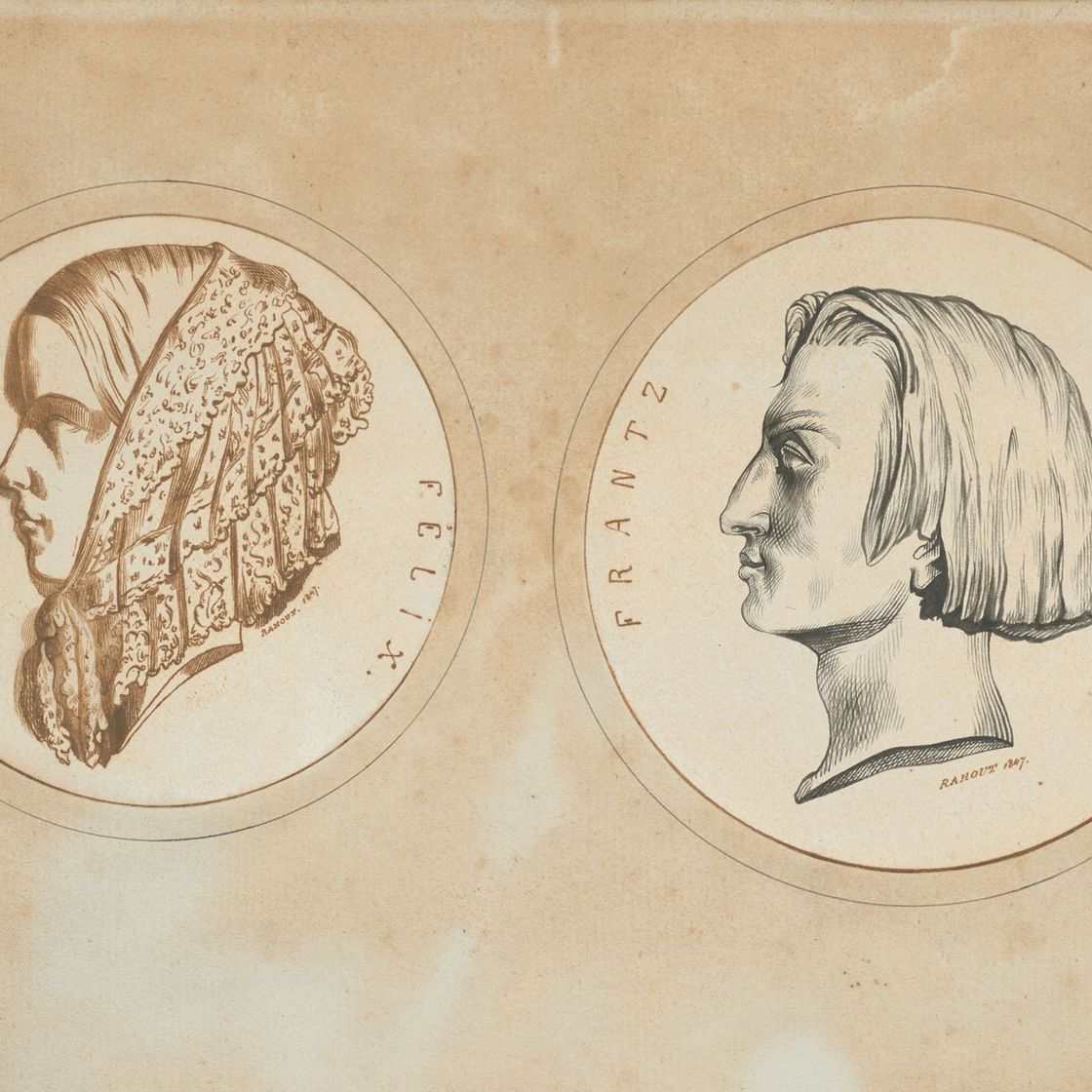 French School — Двойной портрет композитора Ференца Листа и актрисы Рахели Феликс (1821-1858)