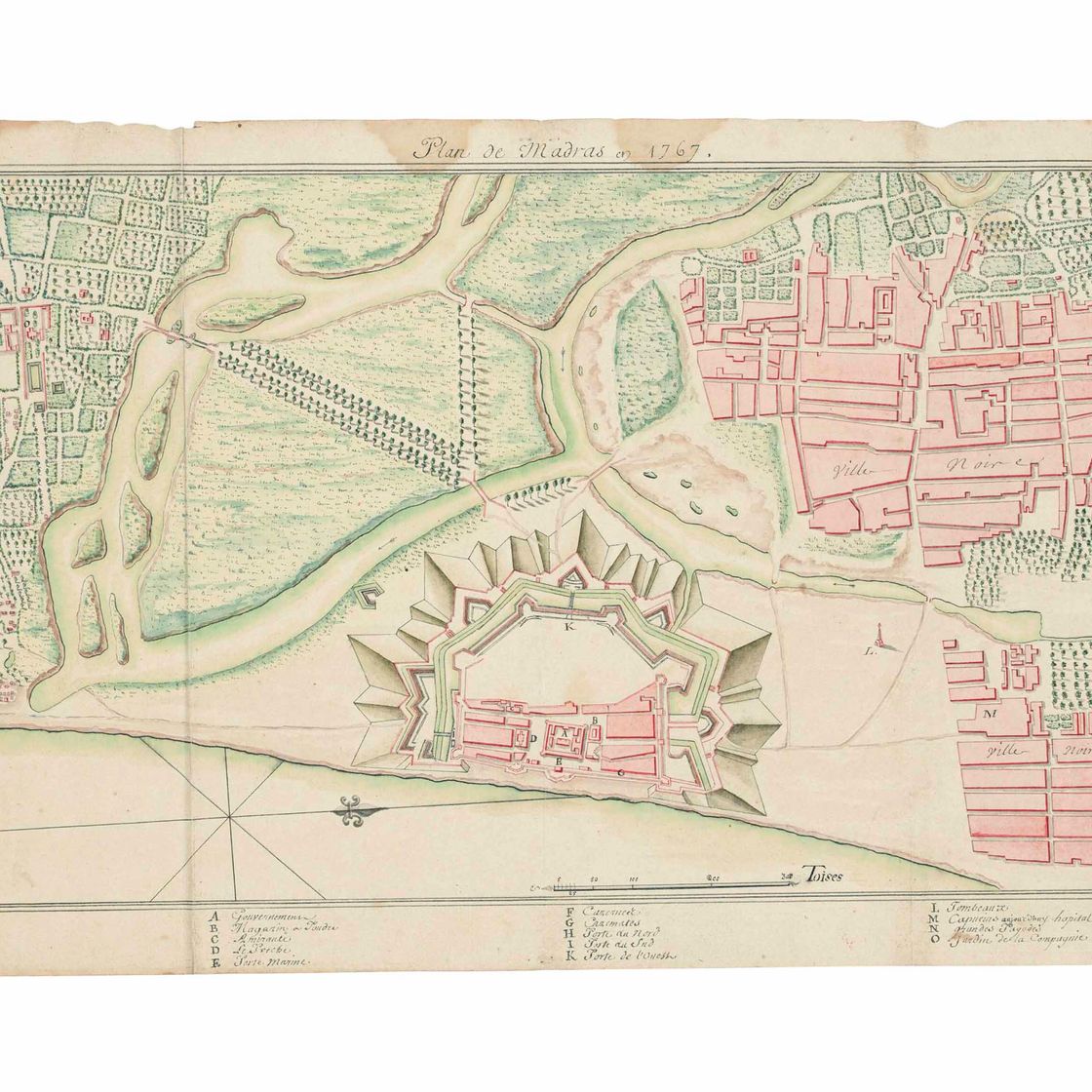 French School — План Мадраса в 1767 году