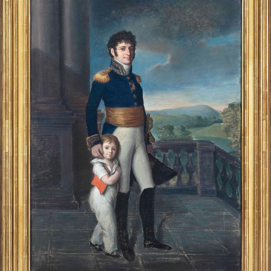 French School — Двойной портрет генерал-лейтенанта графа Риво де ла Раффинера (1767-1838) и его сына