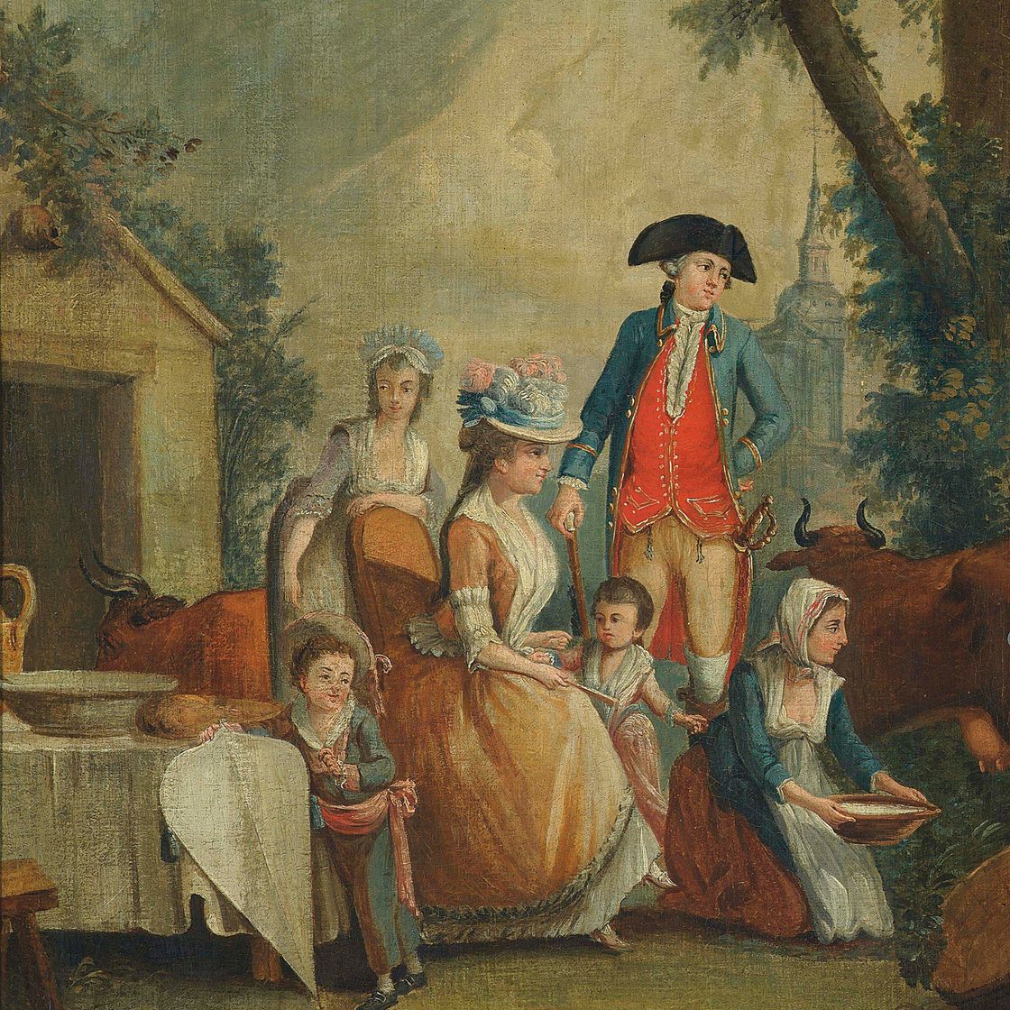 French School — Элегантная компания на фермерском дворе