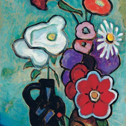 Gabriele Münter — Блюменбильд мит Вайссер Роуз