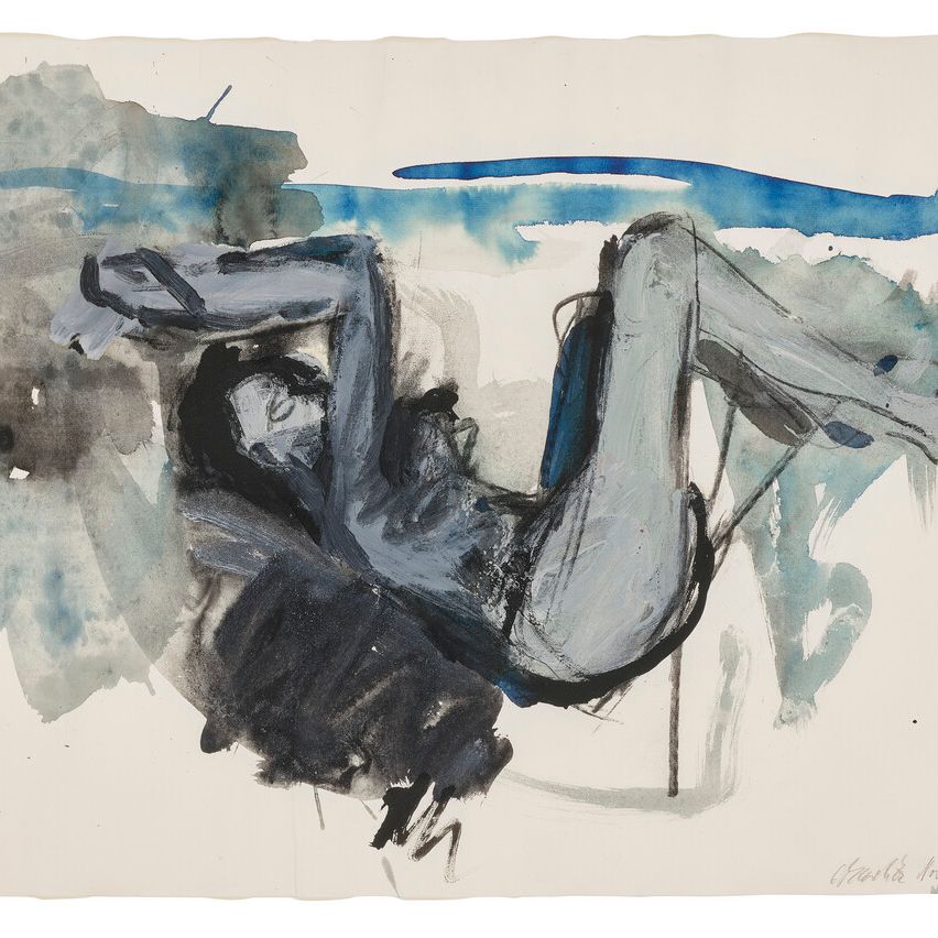 Georg Baselitz — (i)-(iii) Без названия (Хокендер, Акт Вайблихера) (Обнаженная женщина, сидящая на корточках), изображение 1