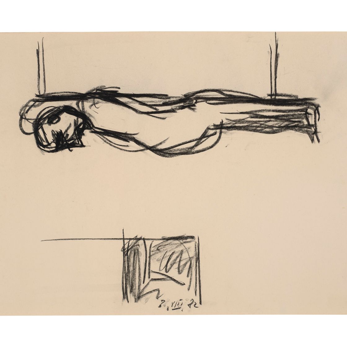 Georg Baselitz — Мужчина в постели (Mann im Bett)
